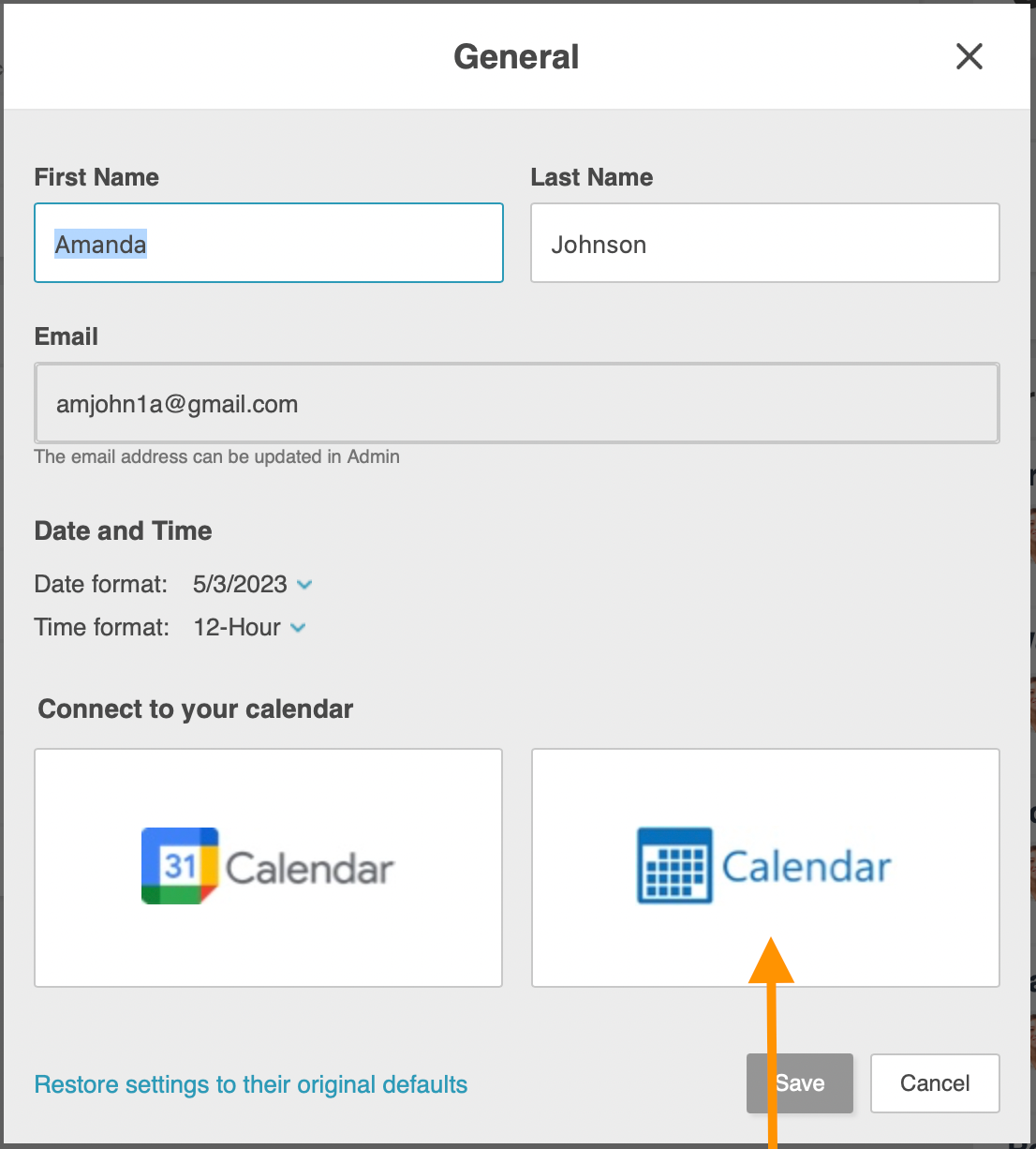 Microsoft Calendar Events